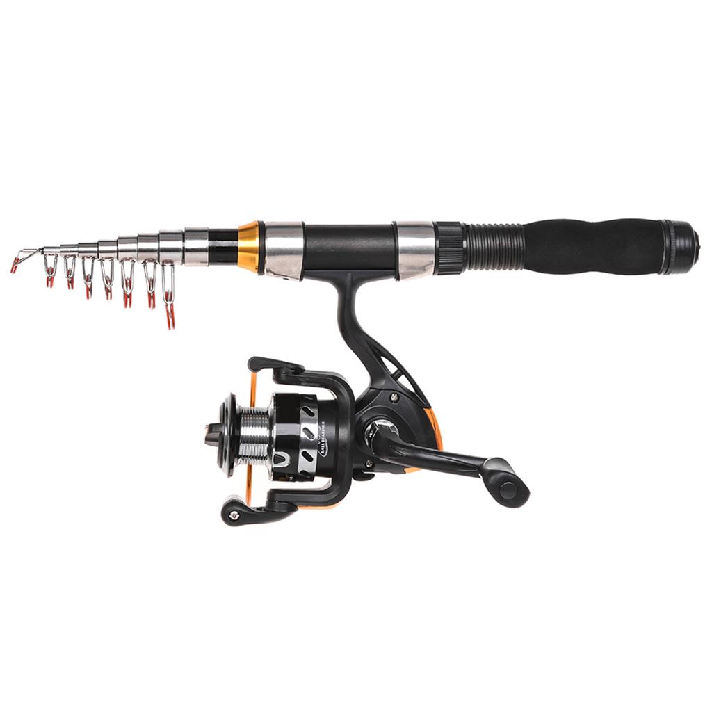 Portable Fishing Rod and Reel Combo Telescopic Fishing Rod Pole Reel Set Fishing Line Lures Hooks Barrel Swivels with