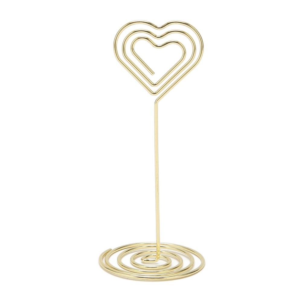 10Pcs Heart Shape Place Card Holder Gold /Rose Gold Name Card Holder Wedding Party
