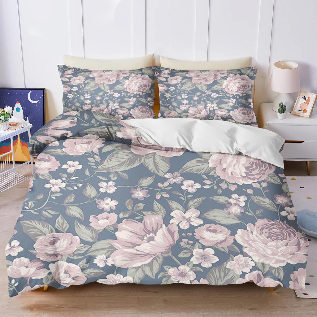 Plant Cute Flowers Bedding Set 3D Children'S Bedding Set Quilt Duvet Cover King Size Twin Covers Children Printed 100% Polyester