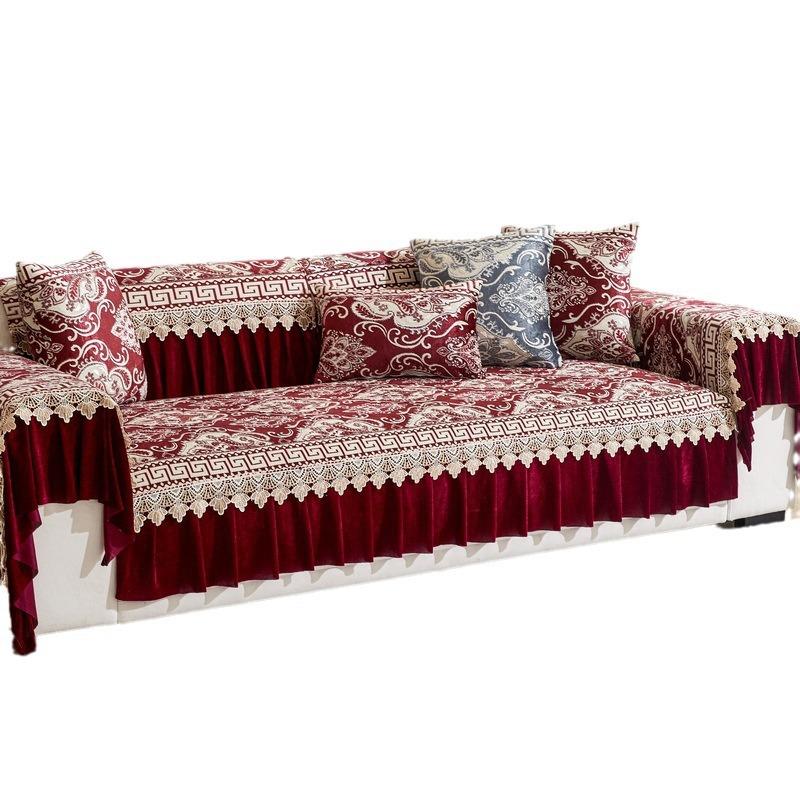 European Sofa Cushion  New Four-Season Universal Three Seats And One Concubine High-End Leather Sofa Cover Cover Cloth Non-Slip