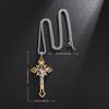 Saint St. Benedict Jesus Cross Pendant Necklace Men and Women Religious Christian Catholic Amulet Stainless Steel Jewelry