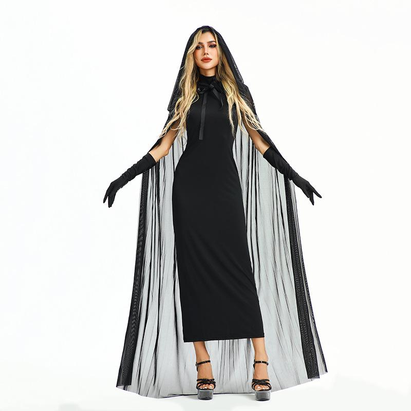 Halloween Costume Vampire European American Sexy Hottie Skinny Robe Witch Medieval Shawl Cape Dress
