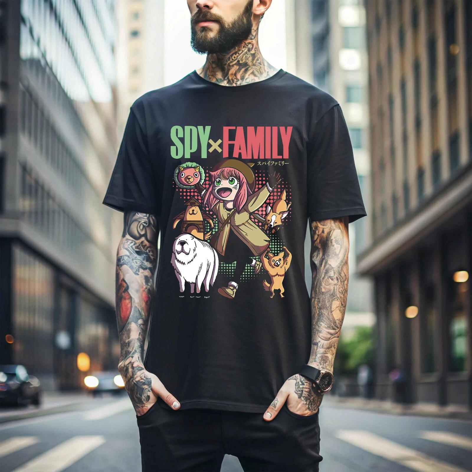 

100% cotton TOPS UNISEX TEES MENS WOMENS SPY x FAMILY NEW Manga T-shirt Loid,yor,Anya,Bond,Forger Style unisex shirt 227 L