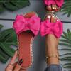 2026 New Flat Bottomed Rhinestone Bow Straight Slippers for Women Wearing Solid Color Lightweight Cloth Surface Sandals