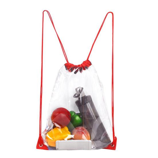 Clear Waterproof PVC Large Capacity Drawstring Bag Adjustable Stadium Travel Beach Storage Backpack Outdoor Supplies