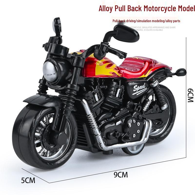 Children's TikTok Influencer Pull-Back Toy: Boys' Motorcycle & Car Alloy Model