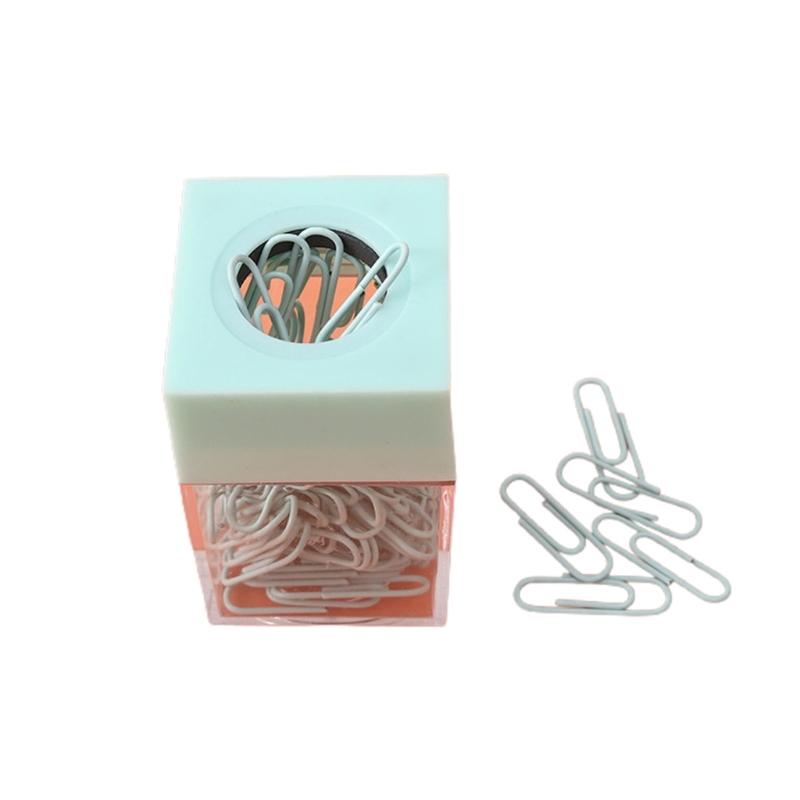 Square Magnetic Paperclip Holder Office Desk Accessories Magnetic Desk Organizer