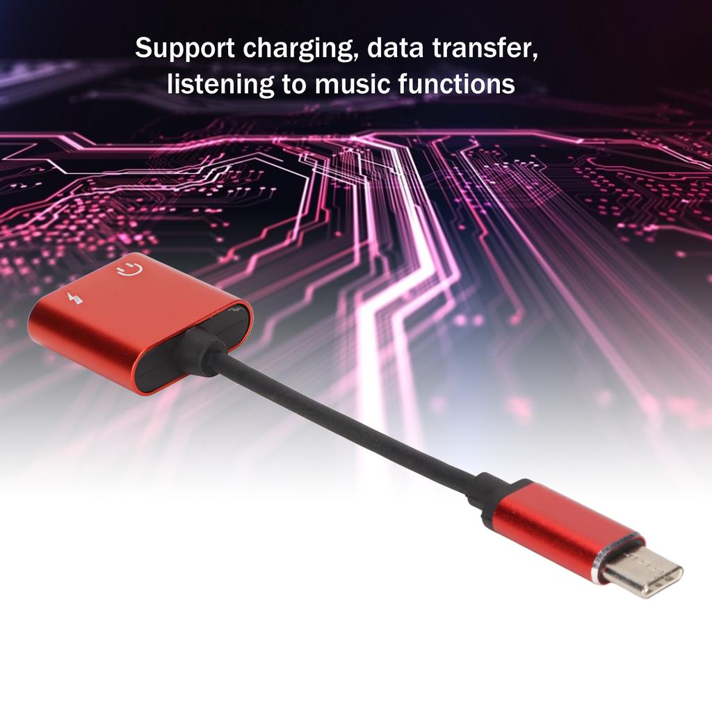 2 in 1 Headphone Adapter Type C to 3.5mm Port Charging Port   Portable Earphone Converter