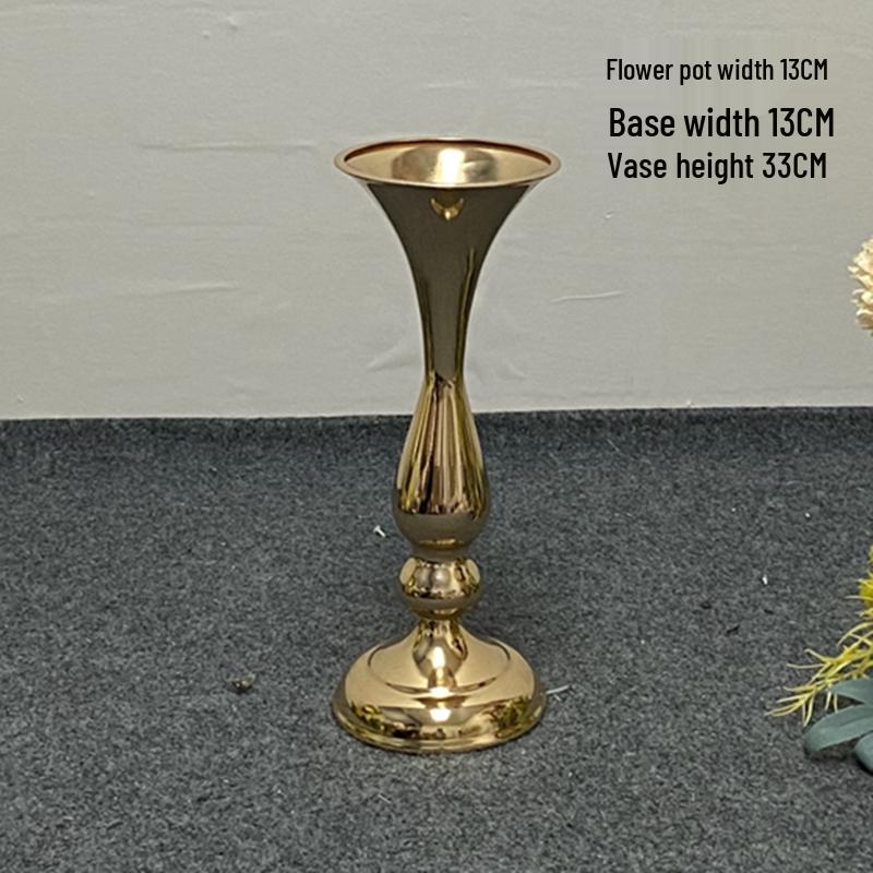 Golden European Iron Art Flower Stand for Wedding Decor and Sign-in Table