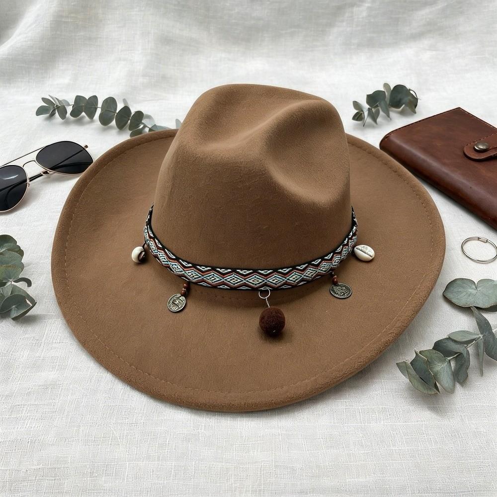Wide Curved Brim Suede Cowboy Hat Suede Fabric Wide Brim Cowboy Hat New Cowgirl Hat Women and Men