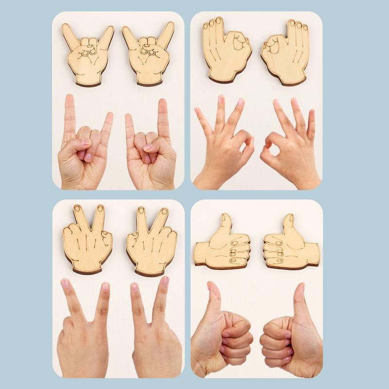 Montessori Gesture Matching Puzzle Teaching Tool Fine Motor Training Early Education Educational Toys Gifts for Children Kids