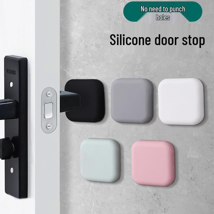 Silicone Door Handle Anti-Collision Pad - Simple, Solid Color Household Stopper