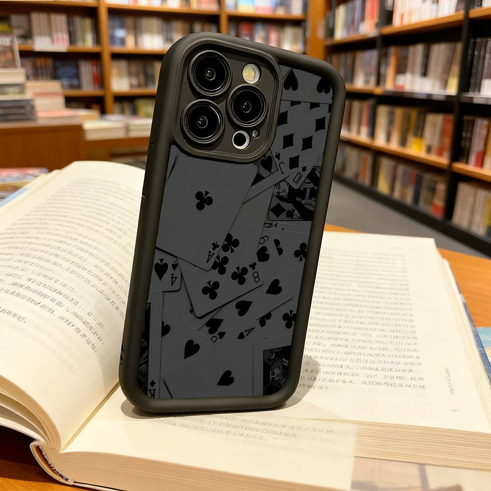 Playing Cards Silicone Soft Phone Case For IPhone 17 16 15 14 13 12 11 Pro Max Plus 16E Shockproof Back Cover