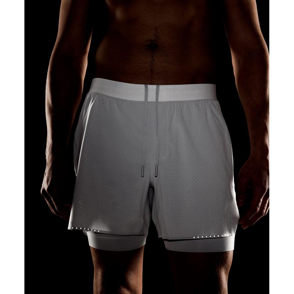 Lululemon Fast And Free Lined Running Short 5  Silver Drop