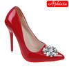 Fashion Aphixta 12cm Super High Stiletto Heels Women Pumps Luxury Big Transparent Diamonds Buckle Official Party Shoes Big Size 35-50
