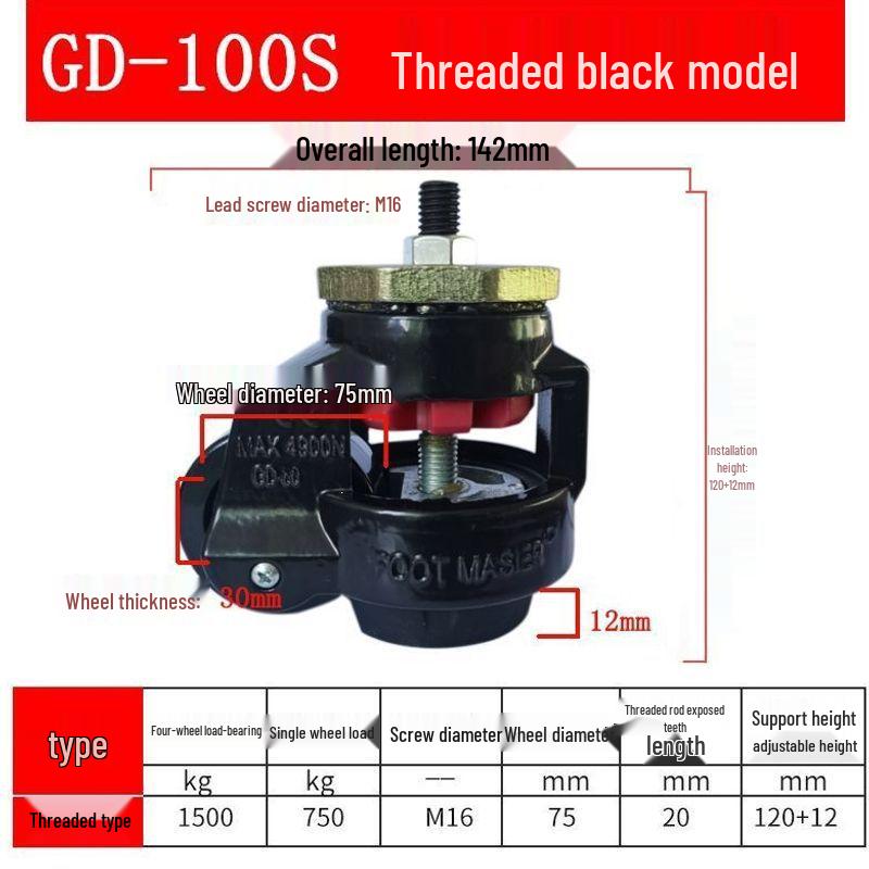 Fuma Wheel Universal Aluminum Pad Leveling Triangle Caster 40F 60F 80F 100F 120 Support Foot