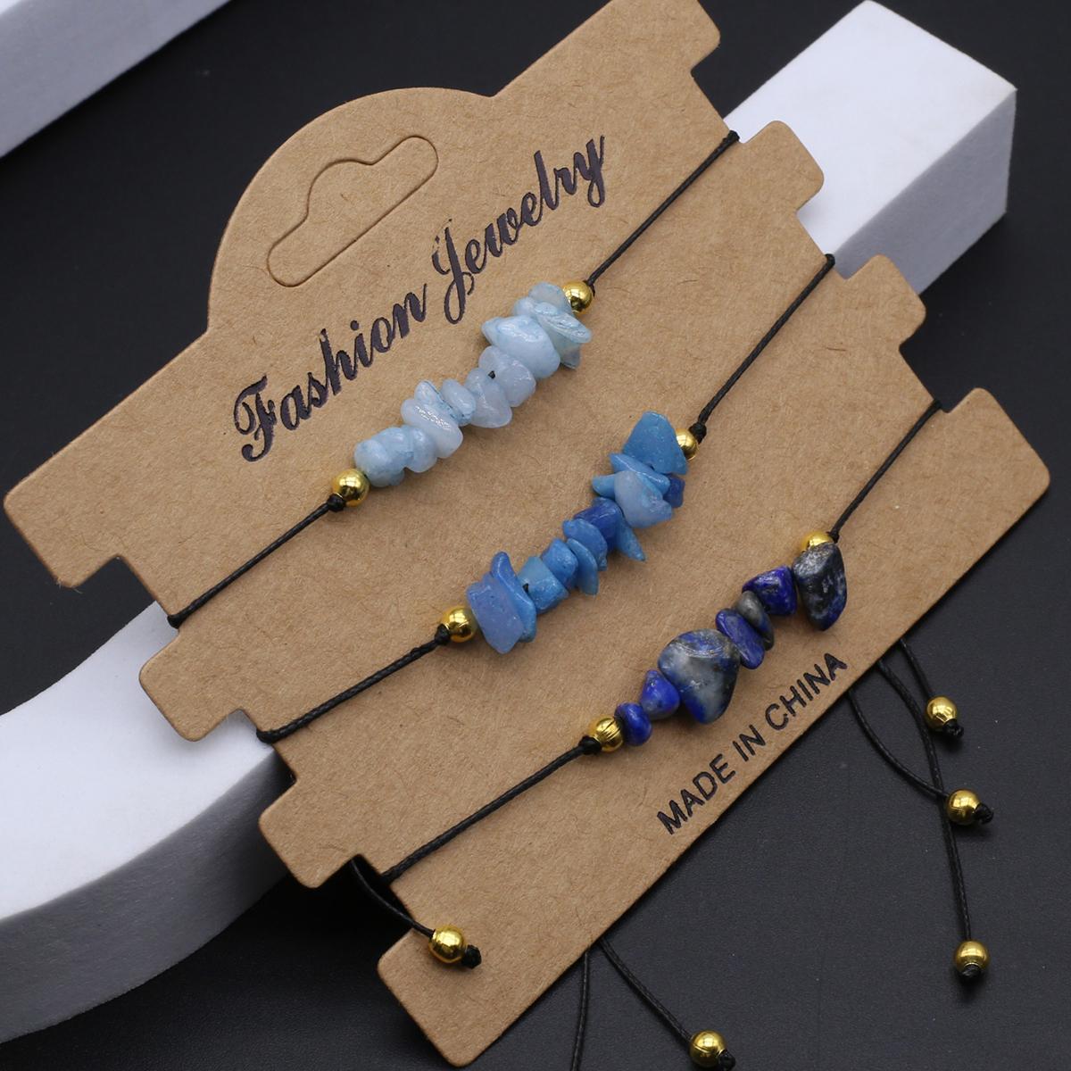 

Женский браслет из 3 нитей из натурального камня, розовый кварц/аметист, браслет из гравия, регулируемый для женщин, подарки на день рождения 5-8mm