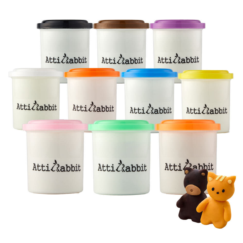 

Atti Rabbit Kids Clay Dough Wheat Based Modeling Clay 10 Pack Set