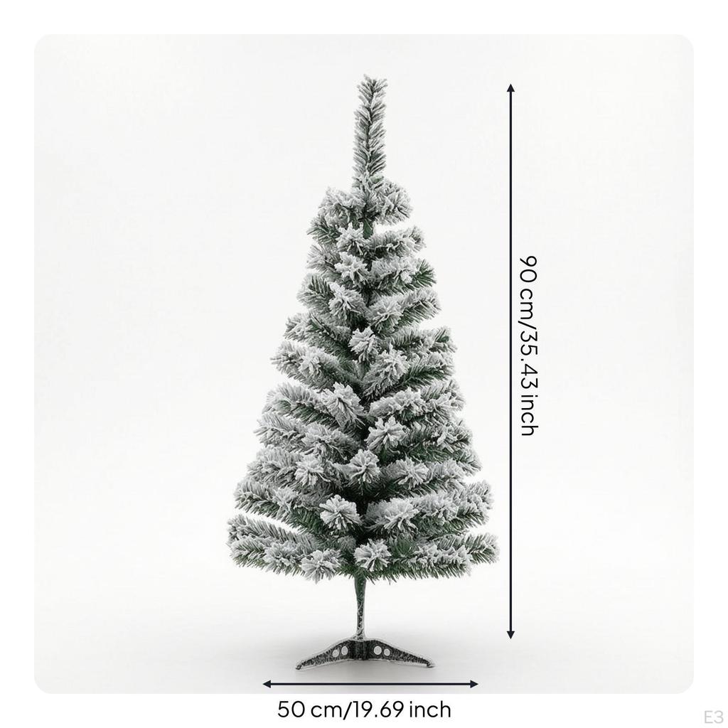 SnowFlocked Small Christmas Tree | Miniature, Tabletop Tree, for Indoor 45CM 40T Plastic