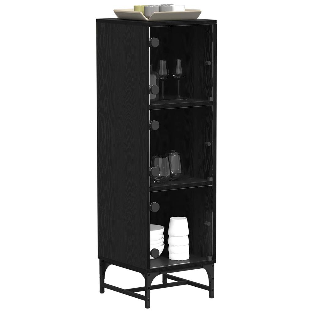 Sideboard Black Oak Effect 35 x 37 x 117 cm