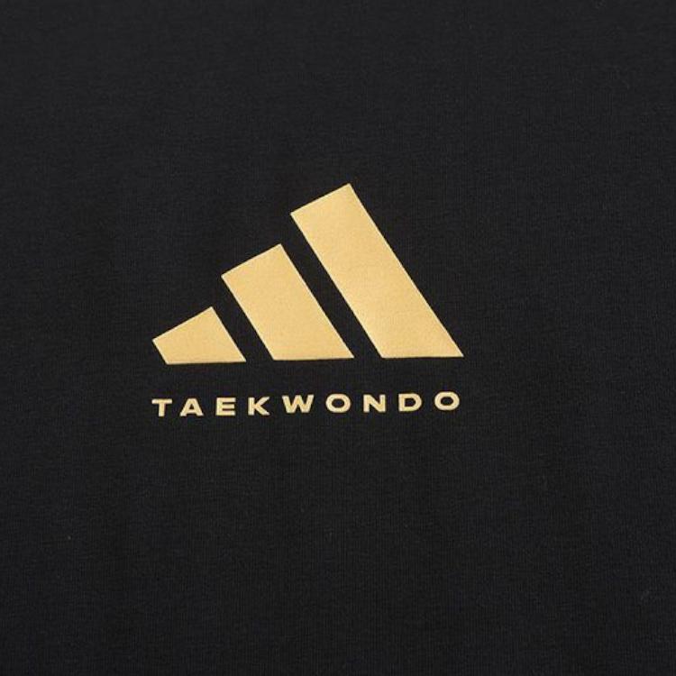 Adidas Taekwondo Round Neck Pullover Short Sleeve T-Shirt Comfortable Lace-Up Simple Shorts Casual Sports Set ADICLTS24CTK-BG+S21ATMSH1T-BW