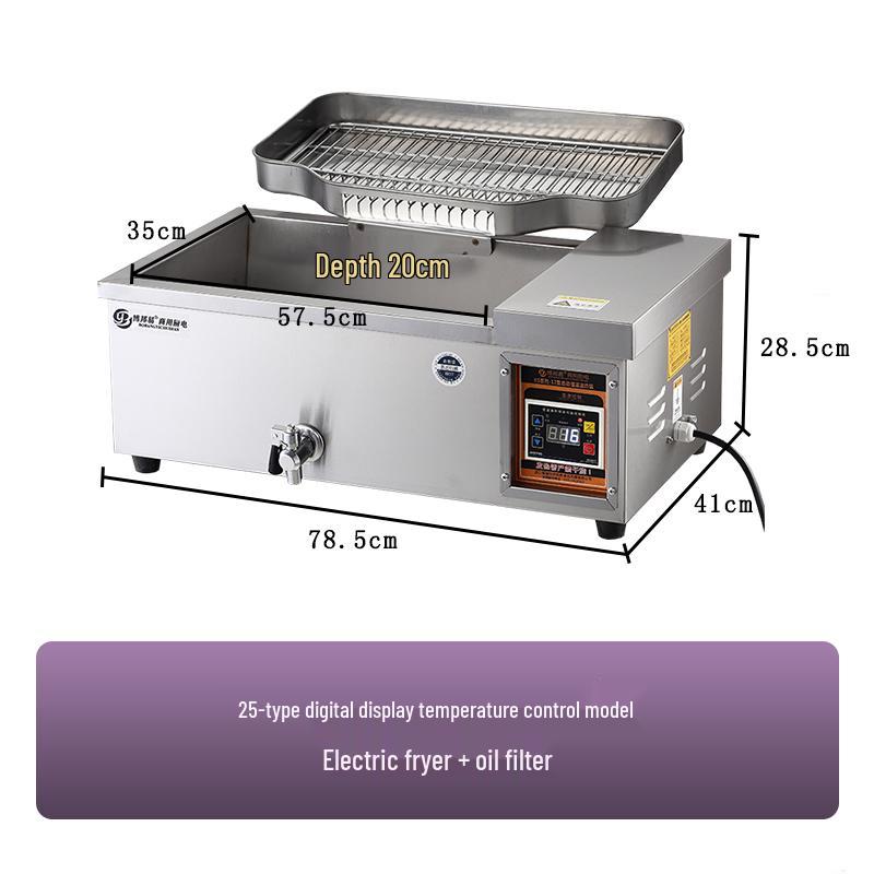 Commercial Deep Fryer: Multi-Functional Large Capacity Automatic Electric Fryer for Dough Sticks and Twists.