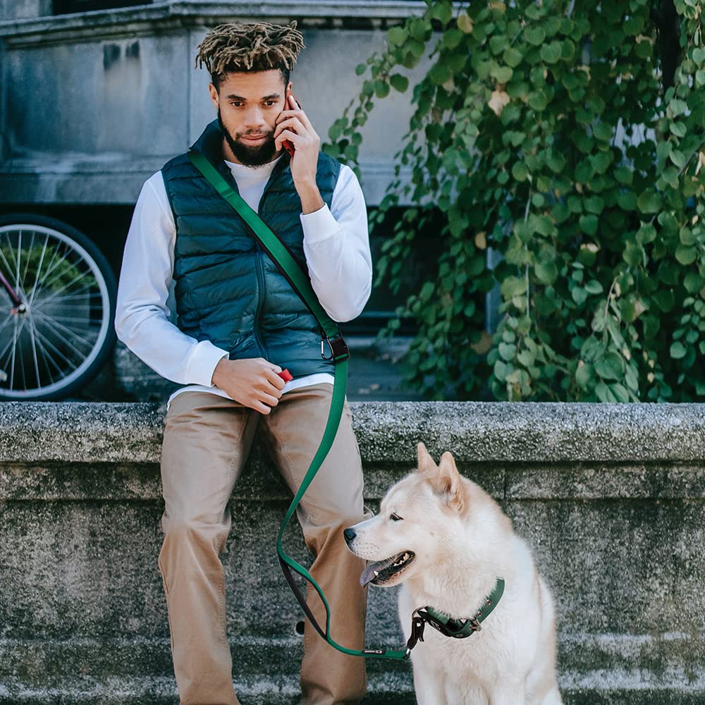 TSPRO Dog Adjustable Lead with Safety Control Pad Handle and Heavy Clasp for Medium To Large Dogs Hands-Free Leash, Walking/Running (Tactical Green,