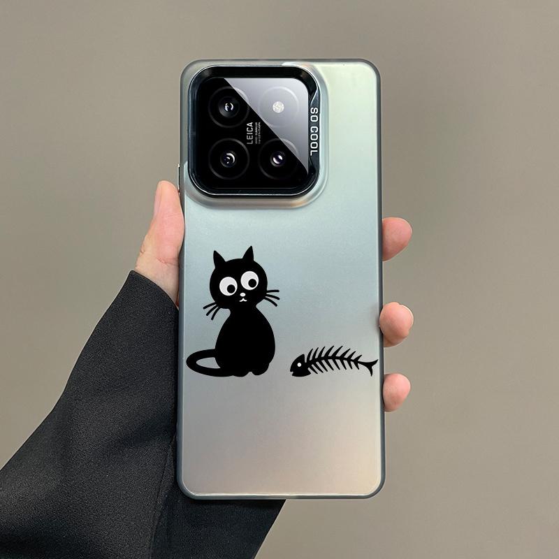Gift Phone Case For Xiaomi Redmi Note 15 14 5G 13 12 10 11 Pro Plus 4G 15C 14C 13C 12C Silver Plated IMD Cover Funny Black Cat