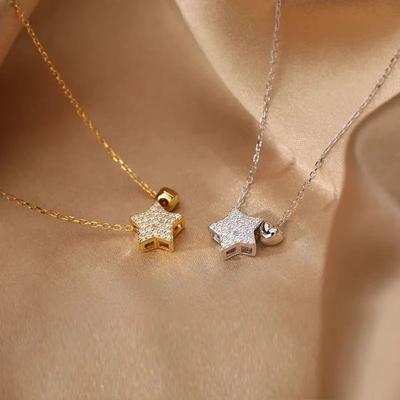 Nuova Collana Girocollo con Pendente Stella a Cinque Punte Femminile Stella Amore Semplice Moda Temperamento High-end