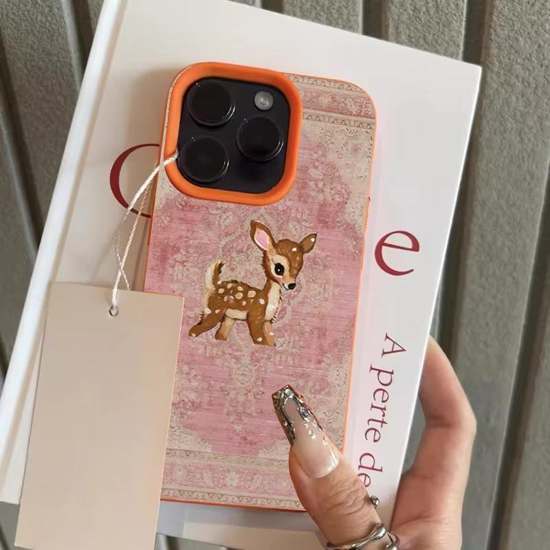 

Brown Deer Texture Lychee Pattern Phone Case For iPhone 17 Pro Max 16 Plus 15 Pro 14 13 12 11 XR 17Air Lychee Textur Soft Cover iPhone XS Max