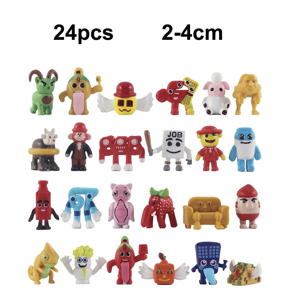 24 Pcs Cute Mini Brainrot Game Character Figures 2cm PVC Action Figure Toy Set