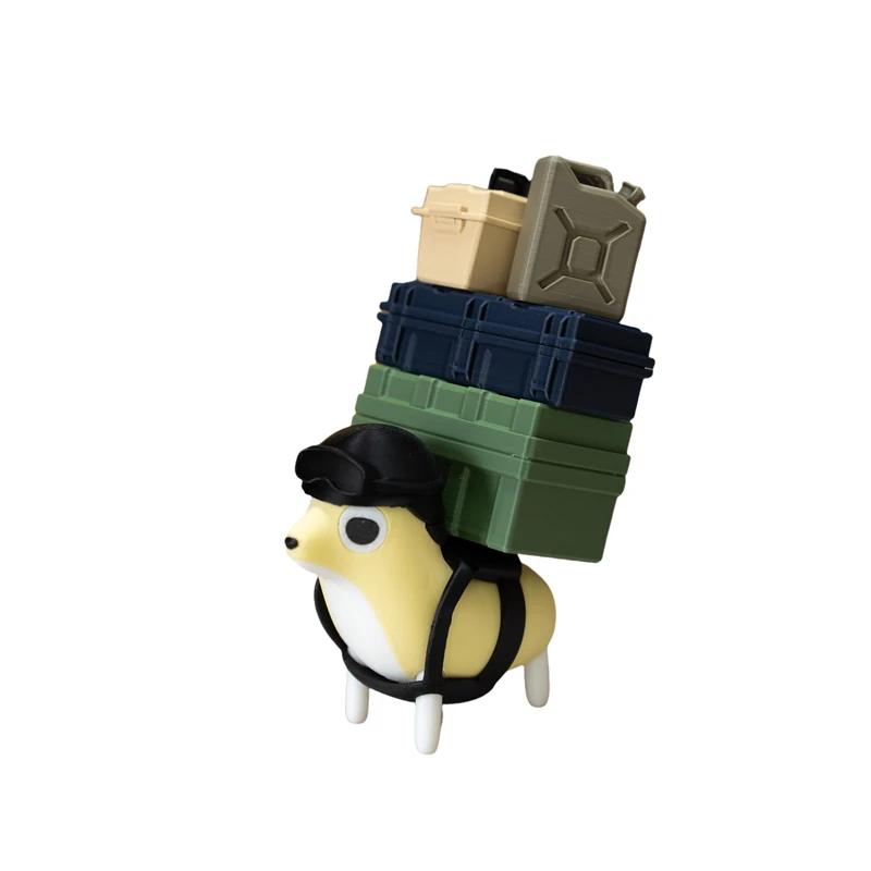 Tactical Duck Soldier Figurine with Mini Assault Rifle 3D Printed Yellow Duck Figure in Combat Gear, Novelty Desk Decor Ornament