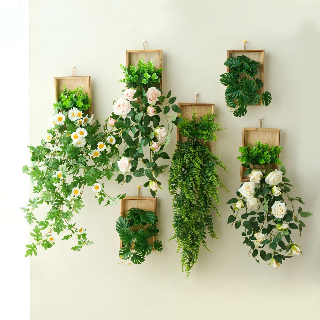 Stylish Daisy Pendant Faux Flower Vine for Indoor Wall Decoration and TV Background