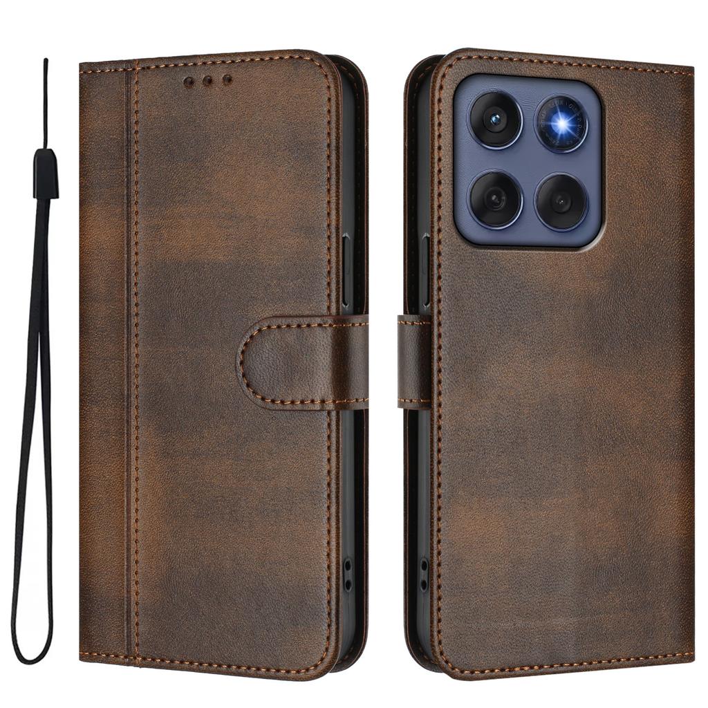 For Motorola Edge 60 5G/60 Fusion 5G Cases Wallet Stand Retro Texture Leather Phone Cover with Lanyard
