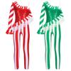 Meisjes Asymmetrische Ruches Pompon Bodysuit Lange Mouwen Pailletten Bodice met Streepbroek voor Podiumoptreden Feestkostuum