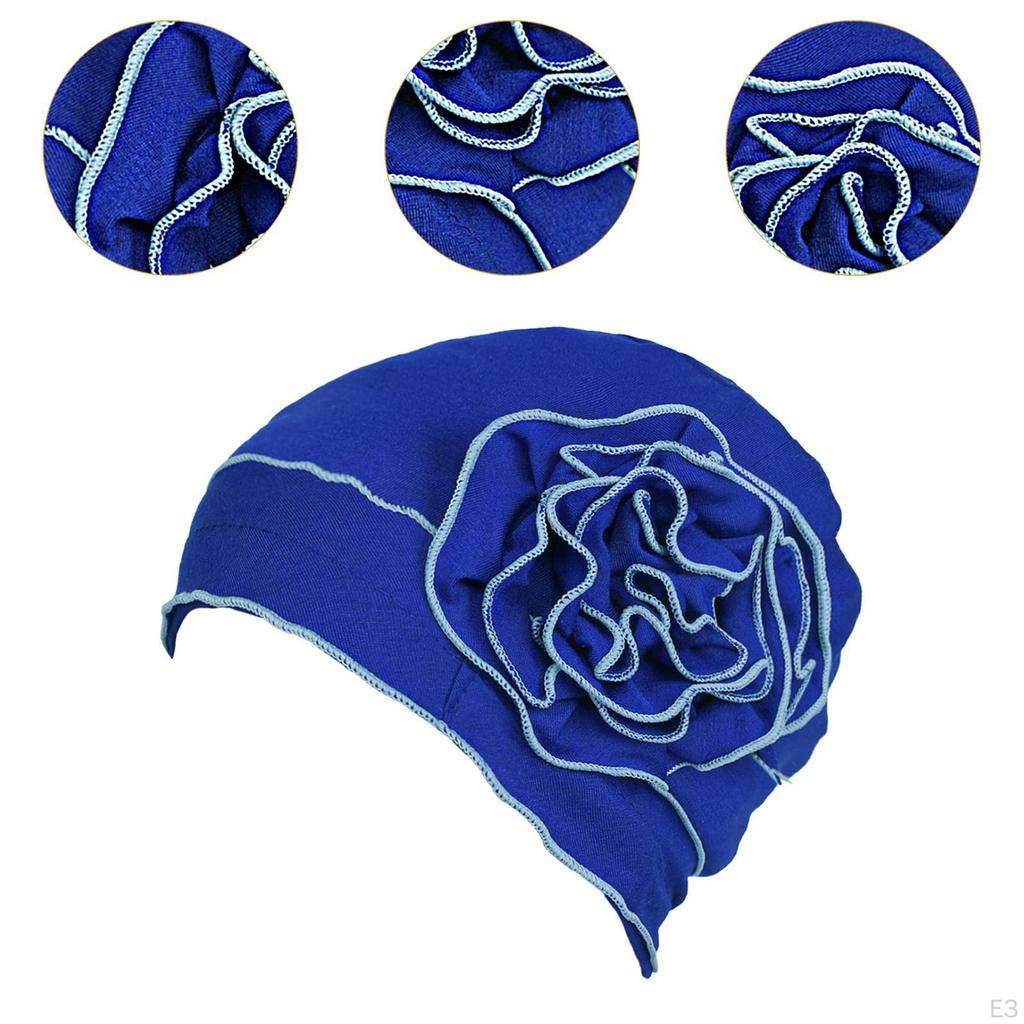 Turban Breathable Elastic Flower Cap Baggy Hats for Patient Cancer
