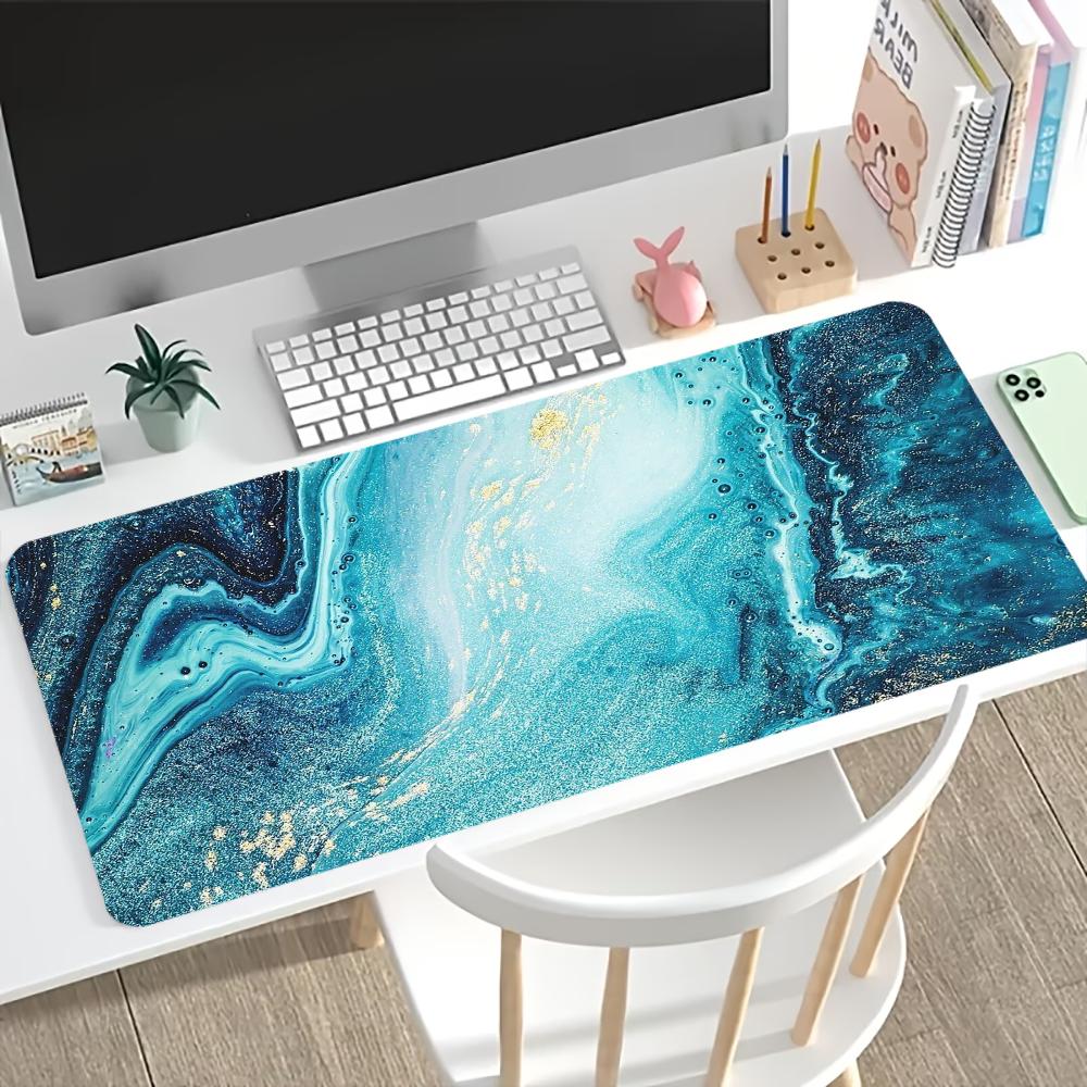 Large Marble Gold Vein Gaming Mouse Pad NonSlip Rubber Desk Mat Lock Edge Keyboard Mat Hd Print For Laptop Pc Office Gamers