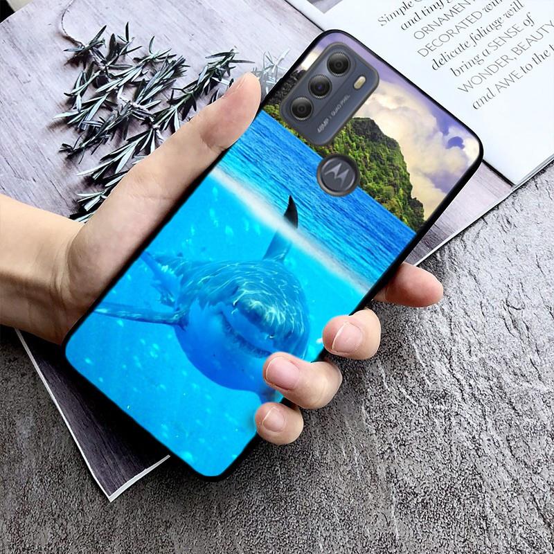 Whale Shark fisch Telefon Fall für Motorola Moto E7 Plus E32 E20 E40 Rand 20 Lite G22 G52 G20 G30 G100 G60 g50 G10 G Pure G Stylus