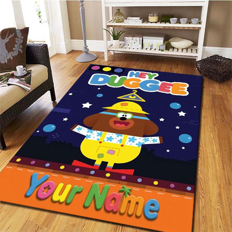 Hey Duggee Custom Name Carpet Rug for Living Room Bedroom Home Sofa Decoration,Kids play Non-slip Floor Mat