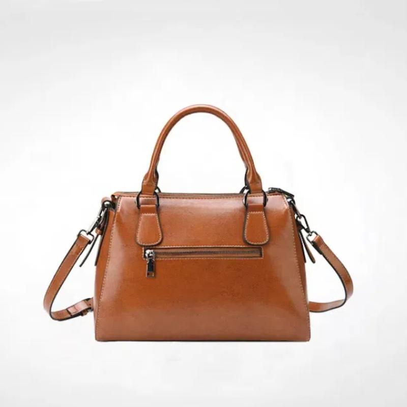 Genuine Leather Women Shoulder Cross Body Handbag Top Handle Bag Casual Designer Female Oil Wax Cowhide Messenger Tote Bag