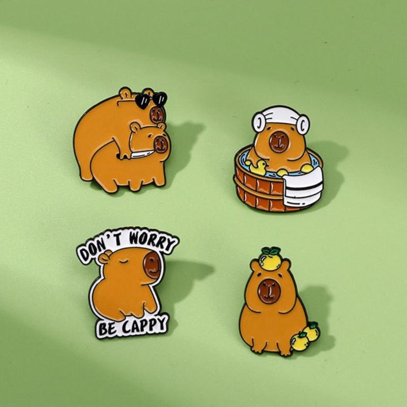 Unique Capybara Designs Brooch Decoration Trendy Capybara Enamel Brooch With Vibrant Colors Dainty Lapel Pin For Women
