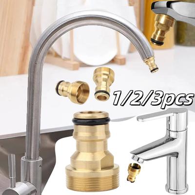 1-3pcs Kitchen Universal Faucet Adapter Brass Faucet Connector Mixer Hose Adaptor Basin Fitting Car Wash Watering Garden Tools
