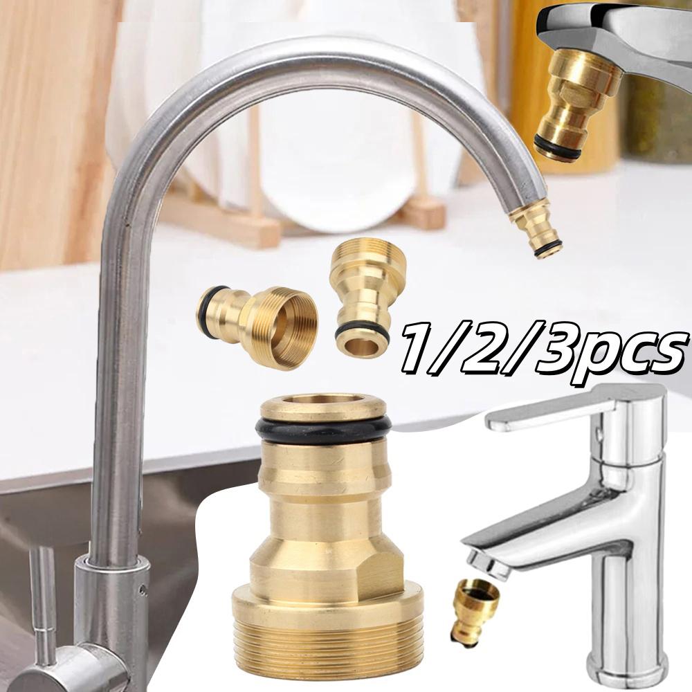 1-3pcs Kitchen Universal Faucet Adapter Brass Faucet Connector Mixer Hose Adaptor Basin Fitting Car Wash Watering Garden Tools