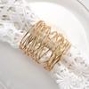 4pcs Metallic Wire Mesh Napkin Table Decor Rings Gold Napkin Holder Wedding Decoration Napkin Buckle Holder for Party Dinner