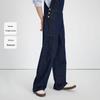 Navigare Women's Washed Cotton Straight-Leg Denim Overalls
