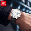 OLEVS 2920   Custom Logo Luxury Waterproof Oem Watch Wrist Man Genuine Leather Luminous Classical Fashion Quartz Watch for Man