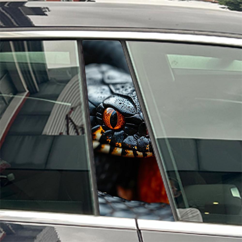 Black Mamba Snake Car Stickers Waterproof Auto B-Pillar Decor Cover Scratches Sunscreen Doors Pillar Trim Auto Accessories