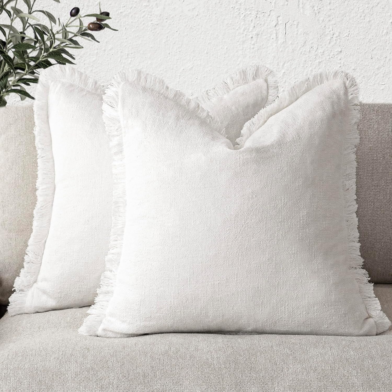 Decoratieve Linnen Franje Kussensloop Boheemse Boerderij Kussenhoes met Franje Woonkamer Bank Bed Stoel 45X45Cm Bruin 50x50cm