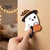 Space Saving Entryway Hooks Halloween Themed Wall Hook, Decorative Ghost Pattern Key Hanger, Self Shape Mounted Hook Adhesive Backing Wood Base