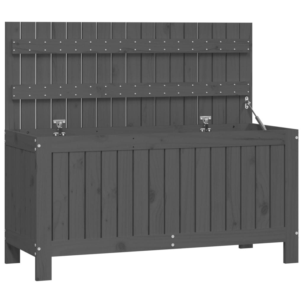 vidaXL Gartentruhe Grau 108x42,5x54 Cm Massivholz Kiefer